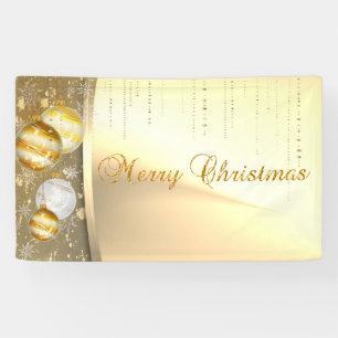 Merry Christmas ,Christmas Balls,Faux Gold Banner