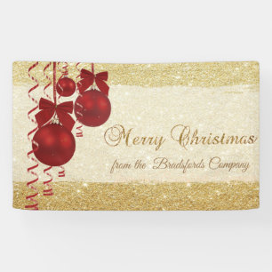 Merry Christmas ,Christmas Balls,Glittery,Company Banner