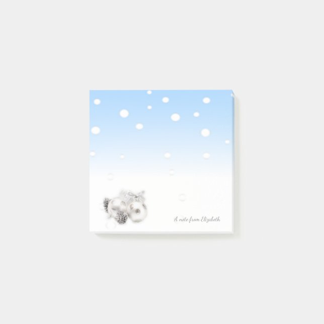 Merry Christmas,Christmas Balls -Personalised Post-it Notes (Front)