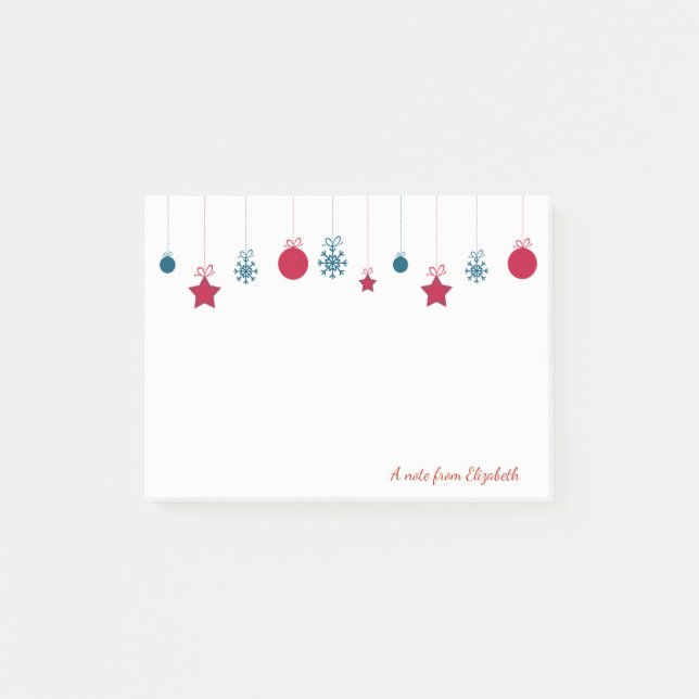 Merry Christmas,Christmas Balls-Personalised Post-it Notes (Front)