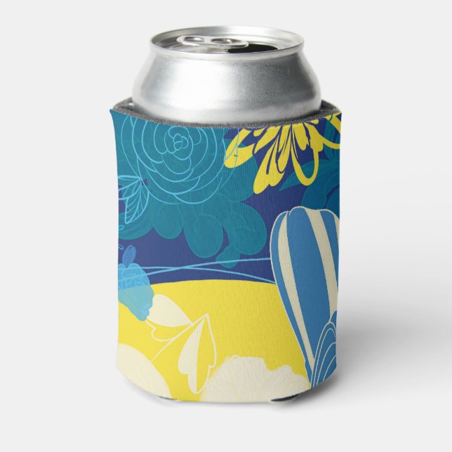 merry christmas, christmas,bird,flowers, nature can cooler (Can Back)