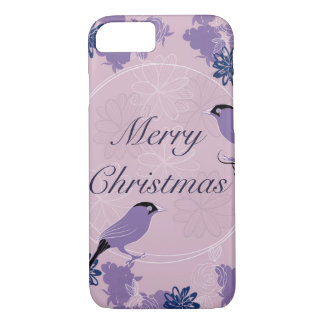 merry christmas, christmas,bird,flowers, nature, p iPhone 8/7 case
