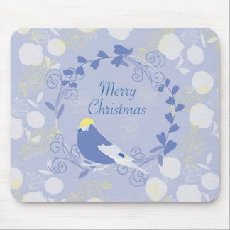 merry christmas, christmas,bird,flowers, nature, p mouse mat