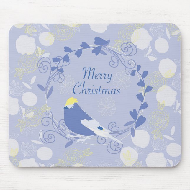 merry christmas, christmas,bird,flowers, nature, p mouse mat (Front)