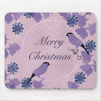 merry christmas, christmas,bird,flowers, nature, p mouse mat