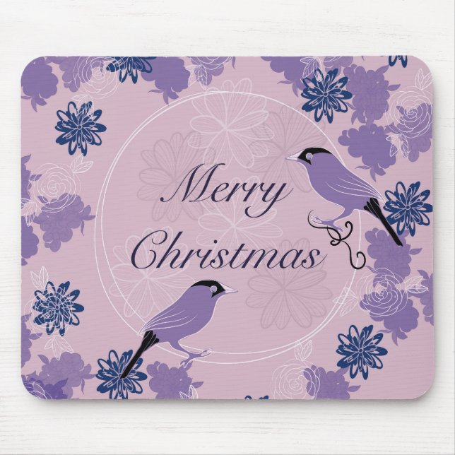 merry christmas, christmas,bird,flowers, nature, p mouse mat (Front)