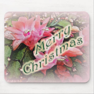 Merry Christmas Christmas Cactus Flowers 2 Mouse Mat