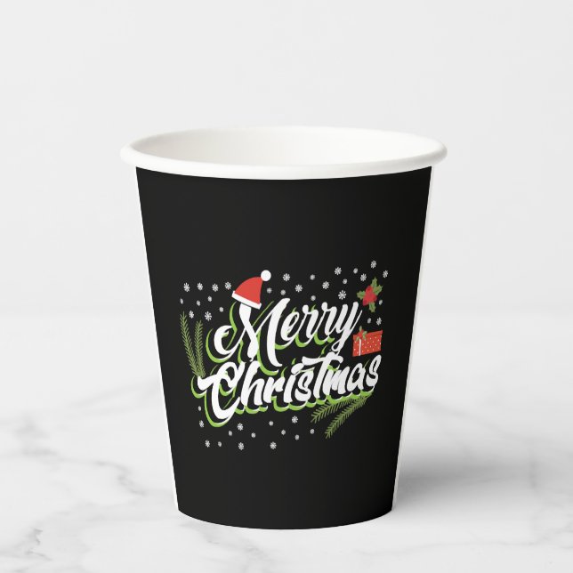 Merry Christmas - Christmas design Paper Cups (Front)