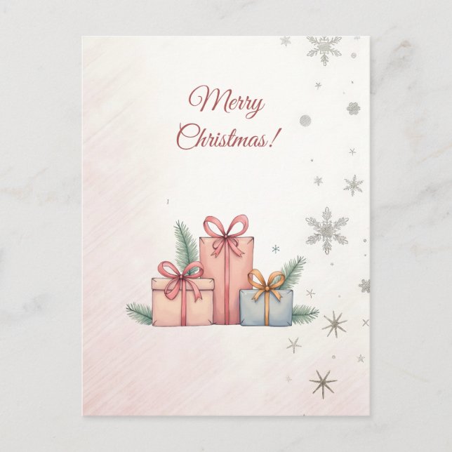 Merry Christmas! Christmas gifts,Сhristmas card. Holiday Postcard (Front)