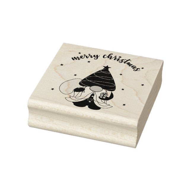Merry Christmas Christmas Gnome Rubber Stamp (Stamp)