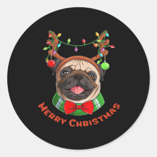 Merry Christmas. Christmas lights. Classic T-Shirt Classic Round Sticker
