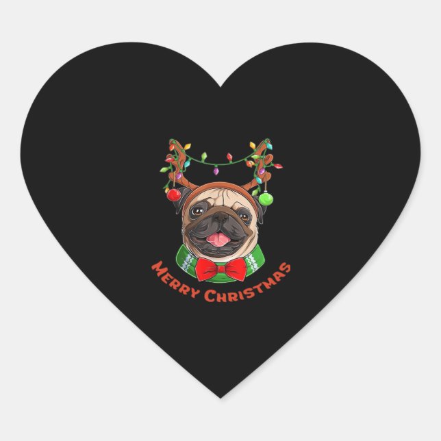 Merry Christmas. Christmas lights. Classic T-Shirt Heart Sticker (Front)