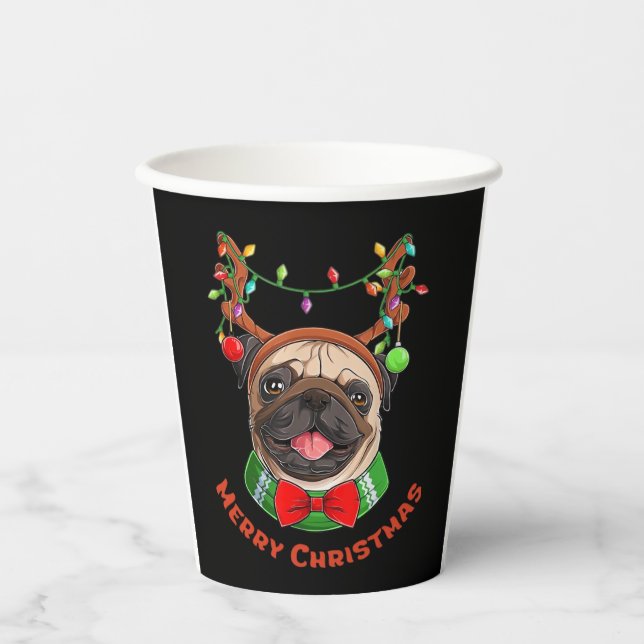 Merry Christmas. Christmas lights. Classic T-Shirt Paper Cups (Front)