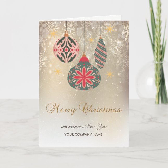 Merry Christmas,Christmas Ornaments Snowflakes Holiday Card (Front)