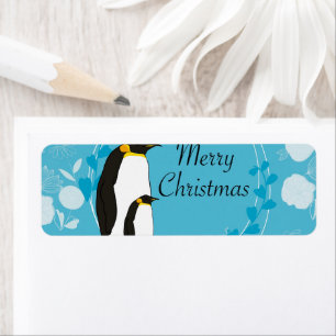 merry christmas, christmas,penguin,flowers,blue,