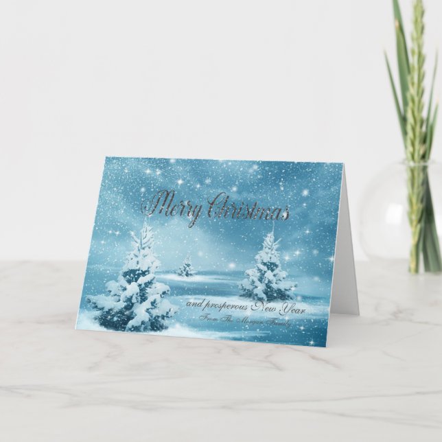Merry Christmas,Christmas Pine Tree Holiday Card (Front)