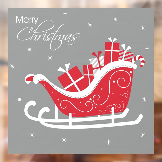 Merry Christmas Christmas Sleigh and Presents  Window Cling (Sheet 2)