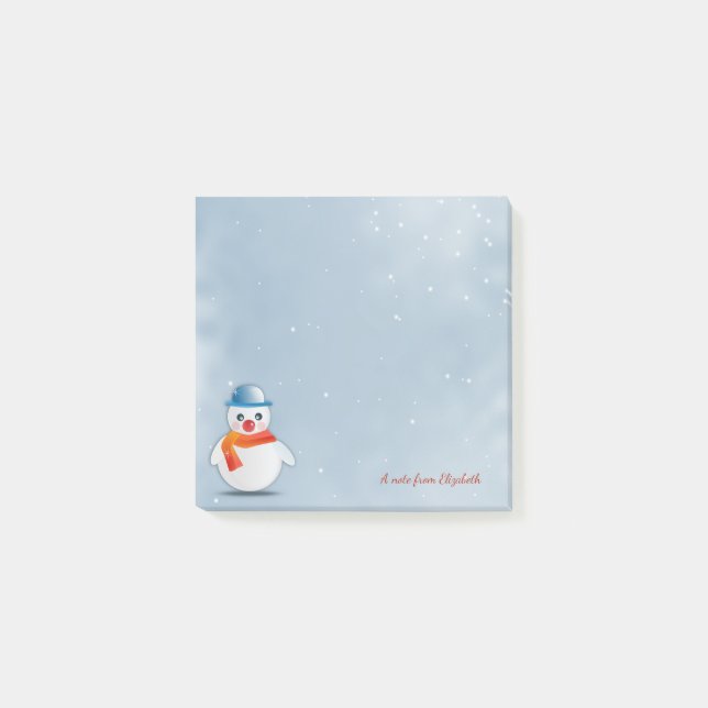 Merry Christmas,Christmas Snowman -Personalised Post-it Notes (Front)