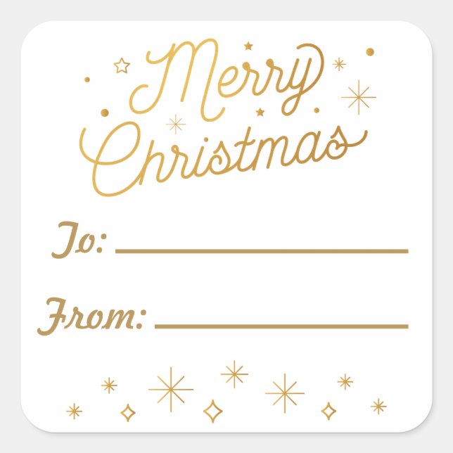 MERRY CHRISTMAS / Christmas Sticker Tags (Front)