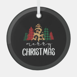 Merry Christmas Christmas Svg Leopard Tree Glass Tree Decoration