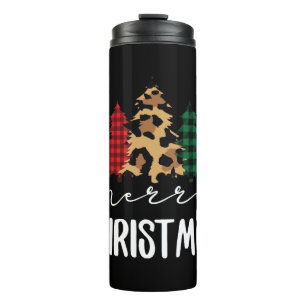Merry Christmas Christmas Svg Leopard Tree Thermal Tumbler