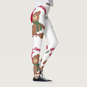 Merry Christmas, Christmas Teddy Bear Leggings