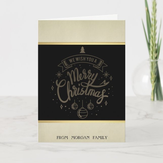 Merry Christmas, Christmas Tree,Balls Holiday Card (Front)