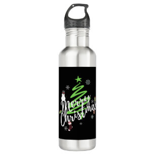Merry Christmas, Christmas Tree, Christmas Snowman 710 Ml Water Bottle