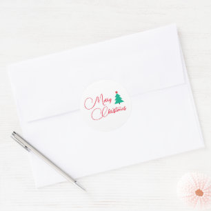 Merry Christmas Christmas Tree Classic Round Sticker