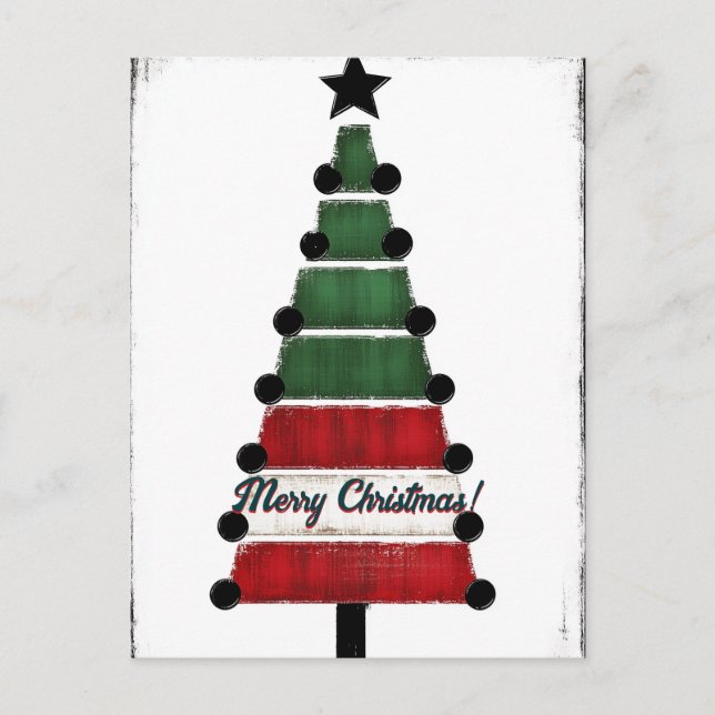 Merry Christmas, Christmas Tree Holiday Postcard (Front)
