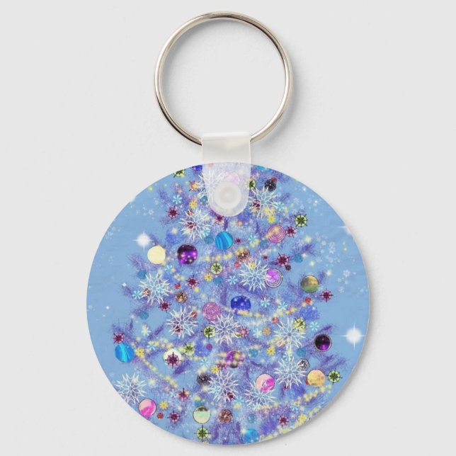 Merry Christmas - Christmas Tree Key Ring (Front)