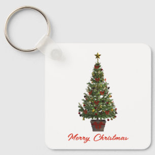 Merry Christmas. Christmas Tree Key Ring