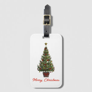 Merry Christmas. Christmas Tree Luggage Tag
