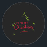 Merry Christmas - Christmas Tree - Merry Christmas Classic Round Sticker<br><div class="desc">Merry Christmas - Christmas Tree - Merry Christmas</div>