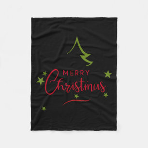 Merry Christmas - Christmas Tree - Merry Christmas Fleece Blanket