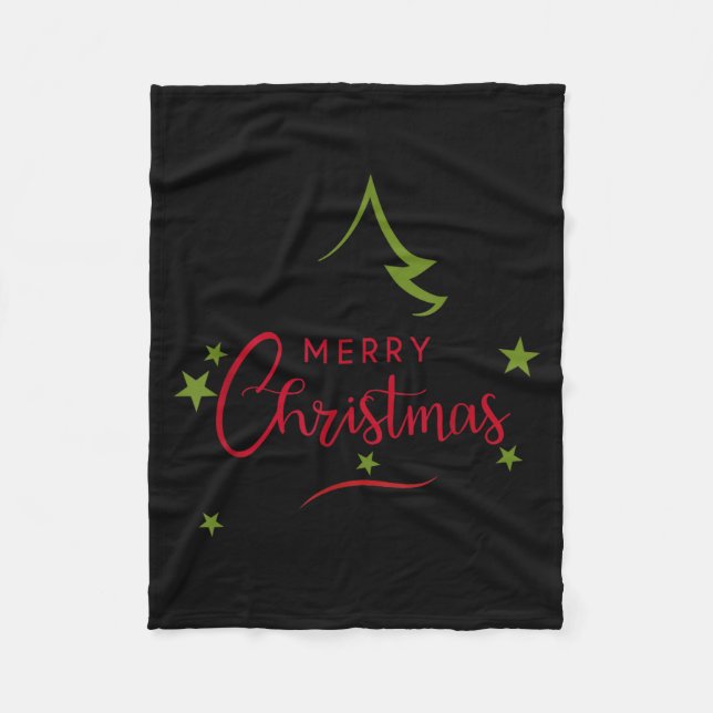 Merry Christmas - Christmas Tree - Merry Christmas Fleece Blanket (Front)