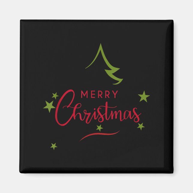 Merry Christmas - Christmas Tree - Merry Christmas Magnet (Front)