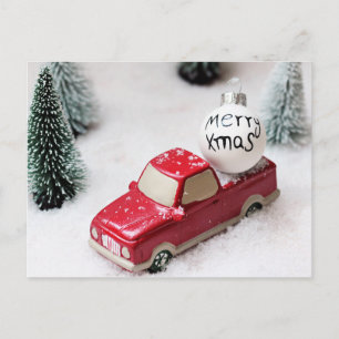 Merry christmas,Christmas tree,Merry Xmas auto Holiday Postcard
