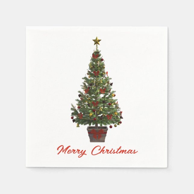 Merry Christmas. Christmas Tree Napkin (Front)