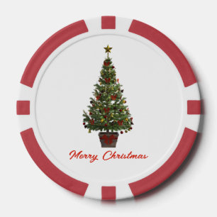 Merry Christmas. Christmas Tree Poker Chips