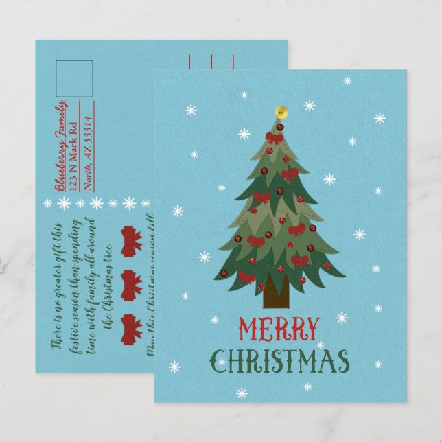 Merry Christmas - Christmas Tree Postcard (Front/Back)