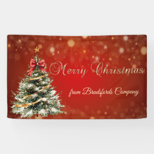 Merry Christmas,Christmas Tree,Red  Banner