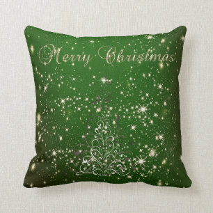 Merry Christmas,Christmas Tree,Sparkles,Green Cushion