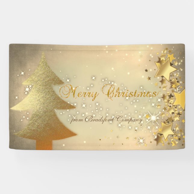 Merry Christmas ,Christmas Tree,Stars,Sparkle Banner (Horizontal)