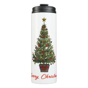 Merry Christmas. Christmas Tree Thermal Tumbler