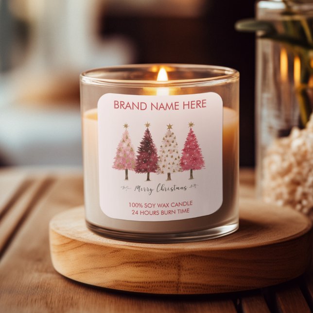 Merry Christmas | Christmas Trees  Candle Labels (Creator Uploaded)