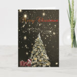 Merry Christmas,Christmas Trees ,Presents Holiday Card<br><div class="desc">Elegant christmas tree and presents with santa hat on white, red   background and  a sentimental verse inside.</div>