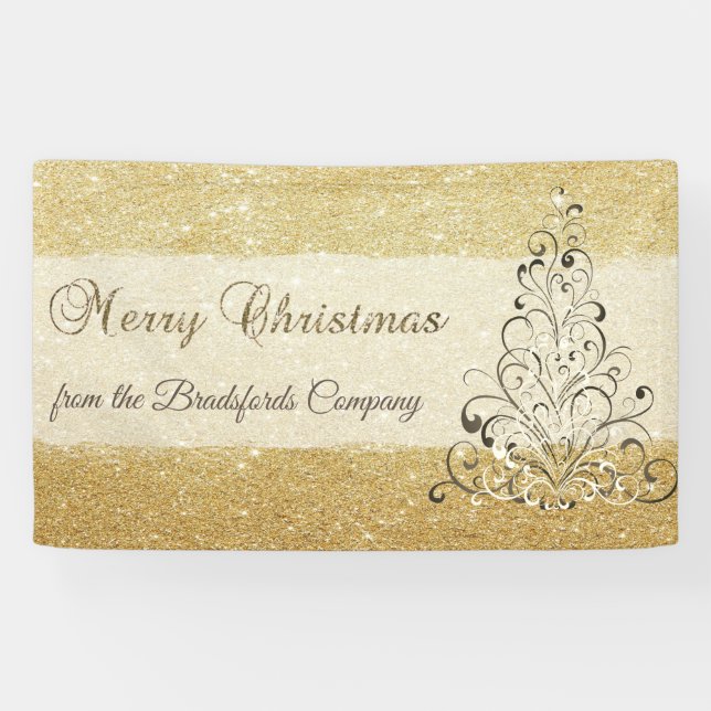 Merry Christmas ,ChristmasTree,Glittery,Company Banner (Horizontal)