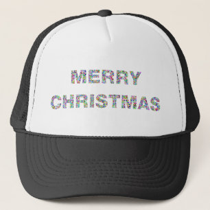 Merry Christmas Circles Prismatic 3 Trucker Hat