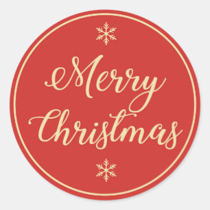 Merry Christmas Circular Sticker! Classic Round Sticker
